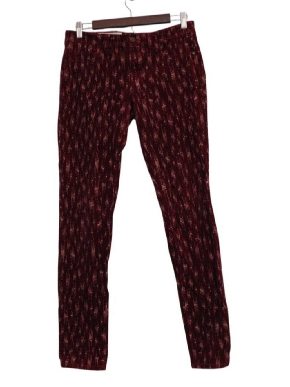 Pilcro Anthropologie Corduroy Pants Size 28 Geometric Skinny Stretch Boho Artsy